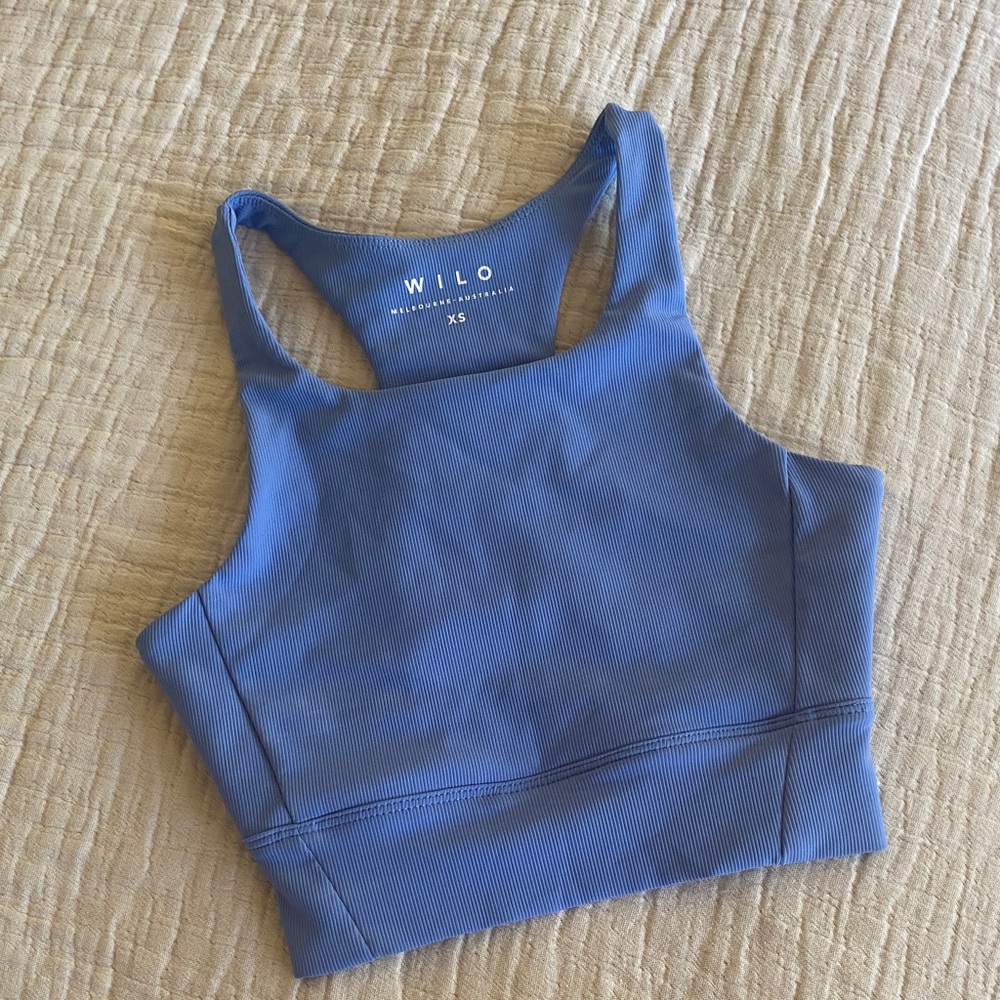 Base Ribbed (Sky Blue) Performance Sports Bra